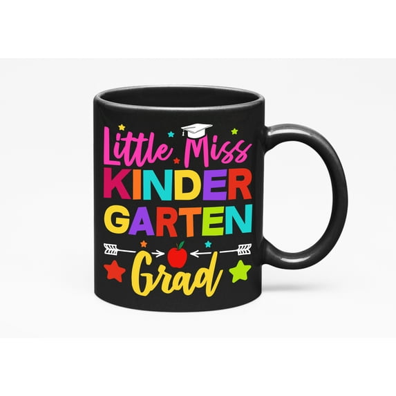 Little Miss Kindergarten Grad, School Graduation, Black 11oz Ceramic Mug