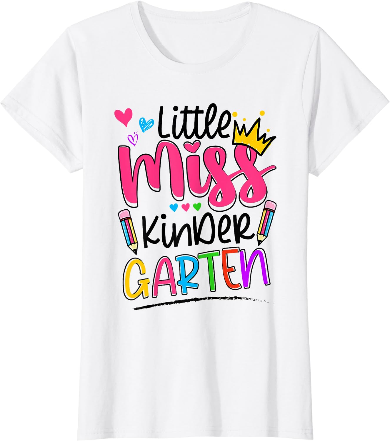 Little Miss Kindergarten Shirt Back To School Kinder Girls T-Shirt ...