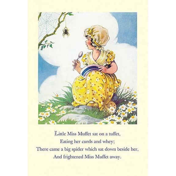 Little Miss Muffet Museum quality giclee print canvas wrap(20" x 30")