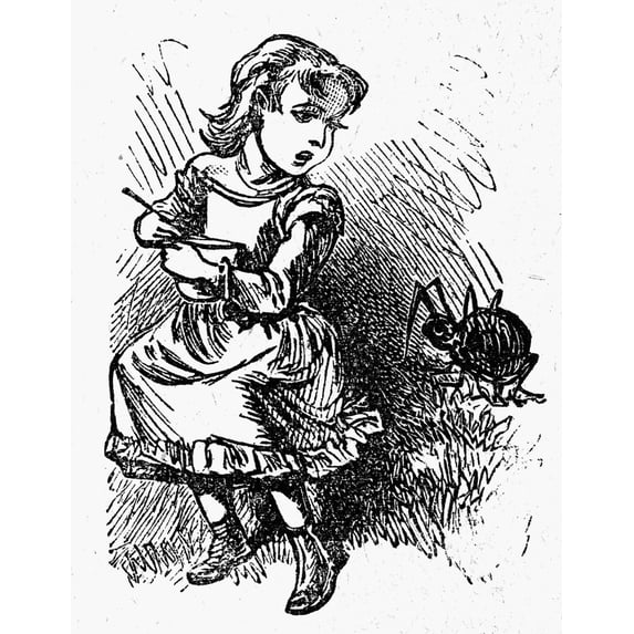 Little Miss Muffet. Nwood Engraving From A Late-19Th Century American Edition Of 'Mother Goose'S Melodies.' Print by