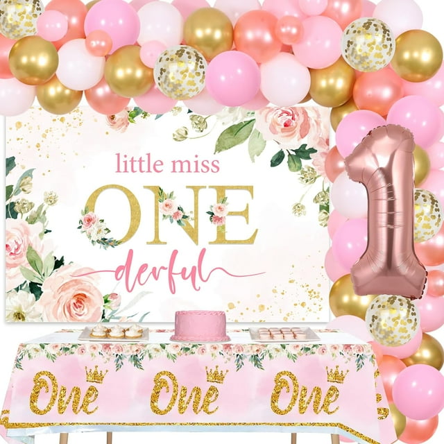 Little Miss Onederful 1st Birthday Decorations for 1 Year Old Girl