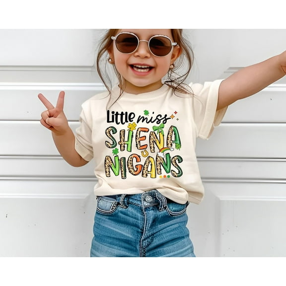Little Miss Shenanigans Shirt, Girls St Patricks Day Shirt, St Patricks Day Toddler Girl Outfit, St Pattys Day Kids Shirt, Irish Girl Shirt TODDLER SHORT SLEEVE TEE BELLA CANVAS 3001T