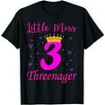 thumbnail image 1 of Little Miss Threenager 3rd Birthday For Kids T-Shirt, 1 of 5