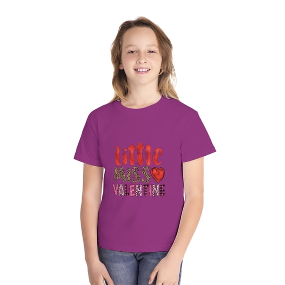 Little Miss Valentine Printed Designed Youth Midweight T-Shirt