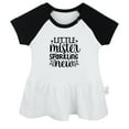 thumbnail image 1 of Little Mister Sparkling New Funny Dresses For Baby, Newborn Babies Skirts, Infant Princess Dress, 0-24M Kids Graphic Clothes (Black Raglan Dresses, 12-18 Months), 1 of 4