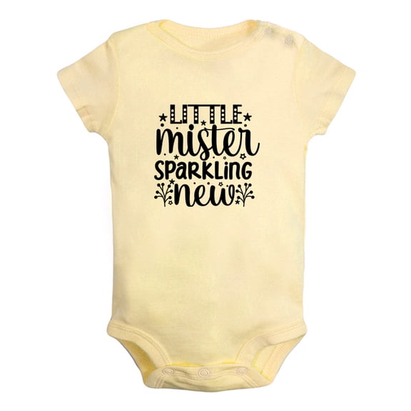 Little Mister Sparkling New Funny Rompers For Babies, Newborn Baby Unisex Bodysuits, Infant Jumpsuits, Toddler 0-12 Months Kids One-Piece Oufits (Yellow, 0-6 Months)