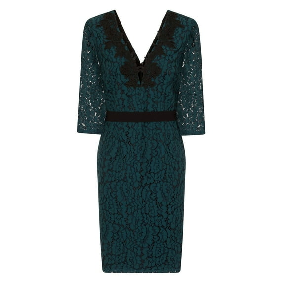 Little Mistress Womens Lace Applique Bodycon Dress