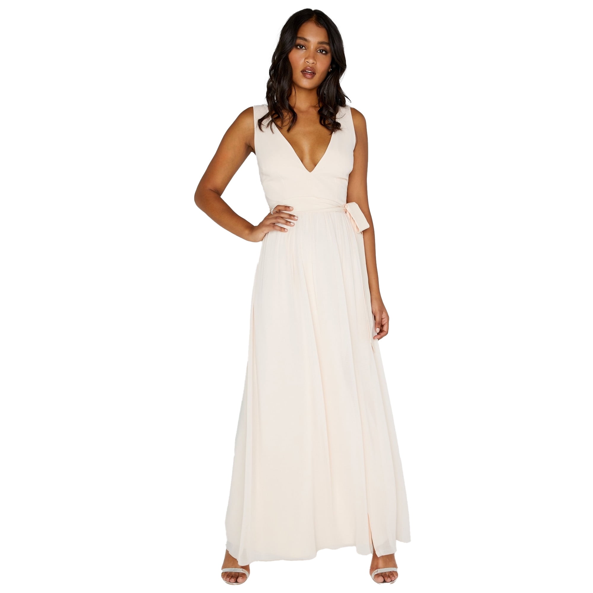 Little Mistress Womens Plunge Tie Maxi Dress Walmart