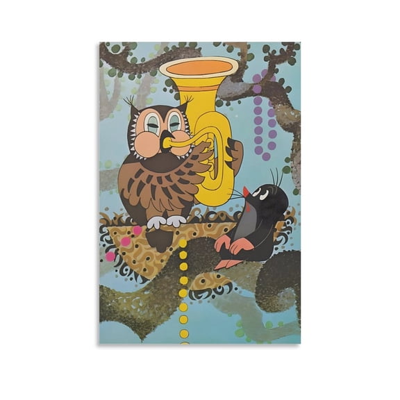 The Little Mole Krtek Children Animation Poster Poster Cool Artworks Painting Wall Art Canvas Prints Hanging Picture Home Decor Posters Gift 12x18inch(30x45cm)