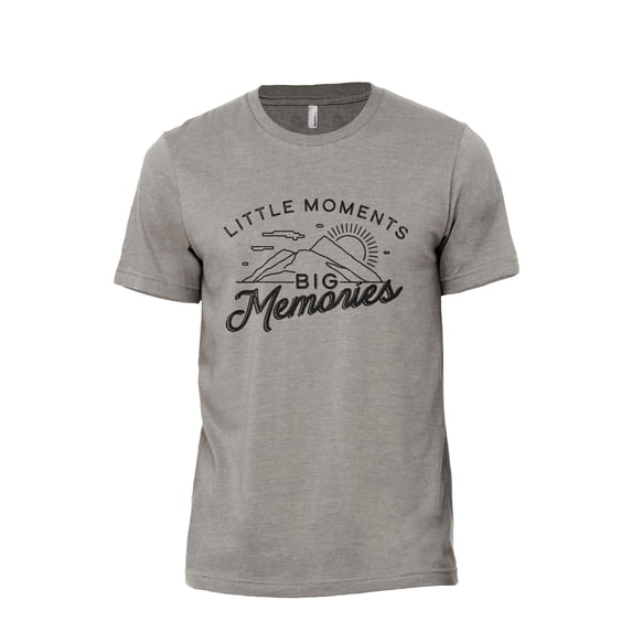 Little Moments, Big Memories Men's Modern Fit Fun Casual T-Shirt Printed Graphic Tee Military Gray X-Large