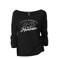 thumbnail image 1 of Little Moments, Big Memories Women's Fashion Slouchy 3/4 Sleeves Raglan Lightweight Sweatshirt Black Small, 1 of 3