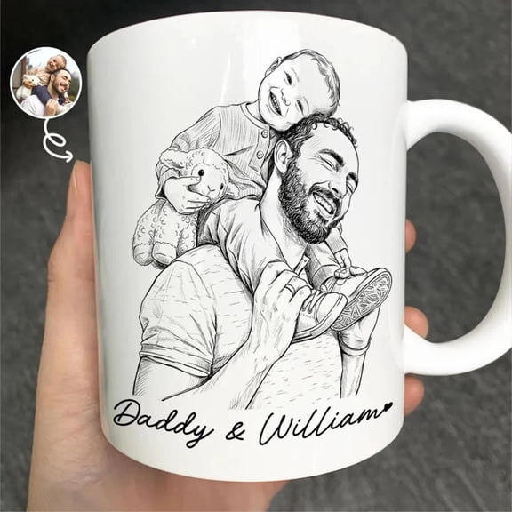 Little Moments Pencil Sketch Photo Personalized, Bekilab, 11oz-15oz Mug