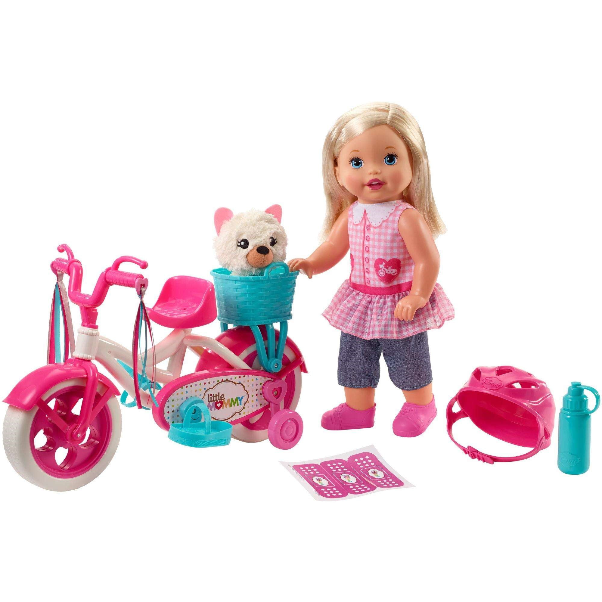 Little Mommy Learn To Ride Doll with Pink Training Bicycle