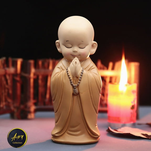 Little Monk Resin Sculpture Hand-Carved Small Buddha Statues