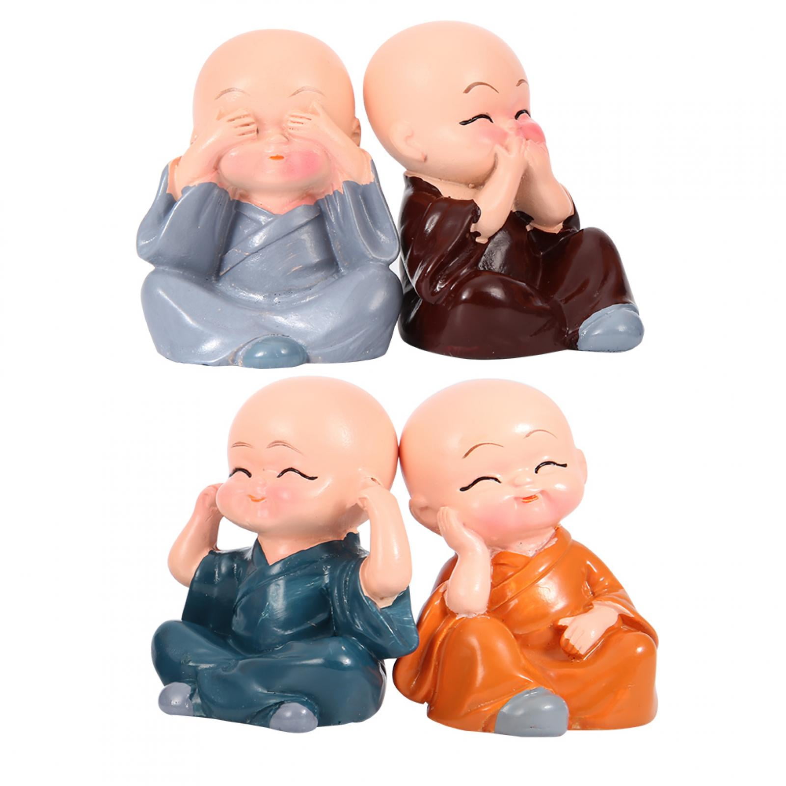 Little Monk Statue Resin Sculpture Cute Little Monk Figurine Not Easy