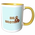 thumbnail image 1 of 3drose, Little Monkey Big Brother Art - Kids and Families, 15oz Two-tone Yellow Mug, 1 of 6