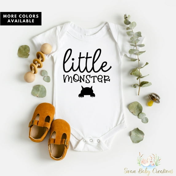 Little Monster Baby Baby Cute Baby Shower Gift Valentines Day Outfit New Baby Gift Cute Shirt Mom To Be Gift New Mom Cute And Cool Baby Bodysuit, Baby Bodysuit Lat 4424