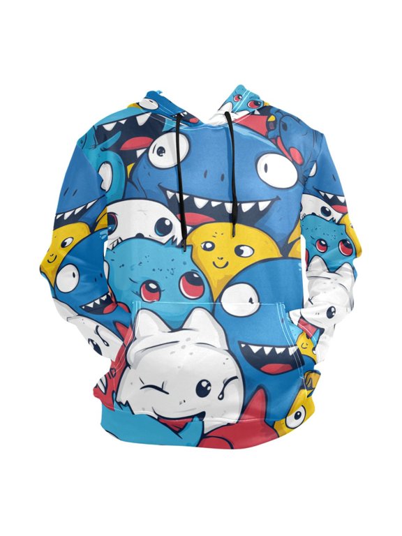Little Monster Cartoon Doodle Men’s Hoodies Sweatshirt Fleece Jackets Long Sleeve Sweatshirts