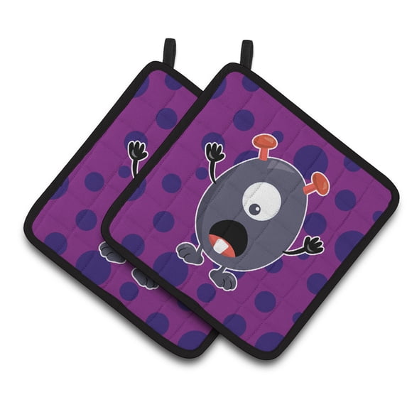 Little Monster Grape Gordo Pair of Pot Holders