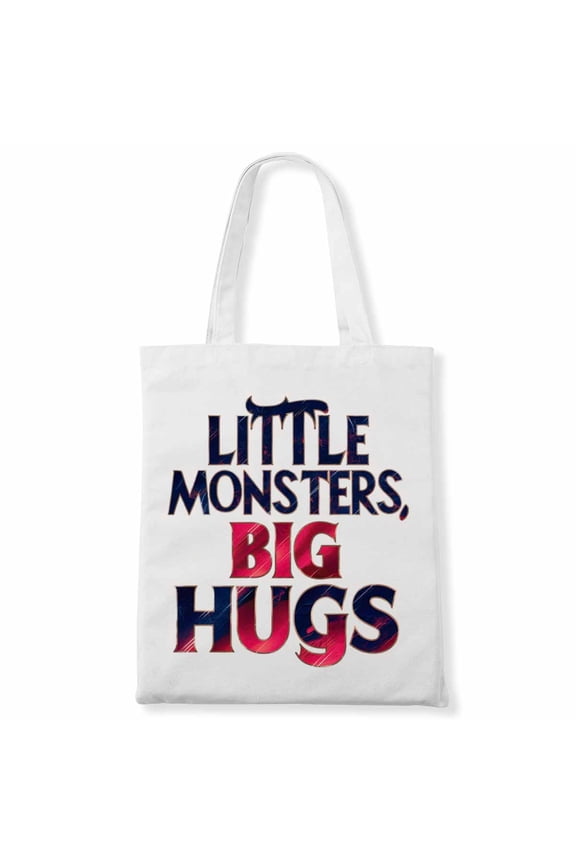 Little Monsters, Big Hugs Funny Halloween Pun Canvas Bag 1Pc