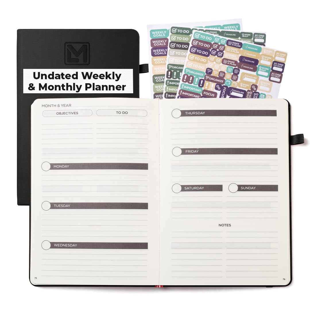 Little More Undated Planner Weekly and Monthly for Productivity Goals