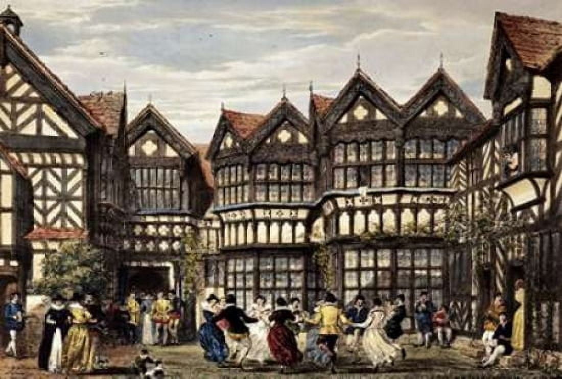 Little Moreton Hall Cheshire Canvas Art - Joseph Nash (24 x 36)