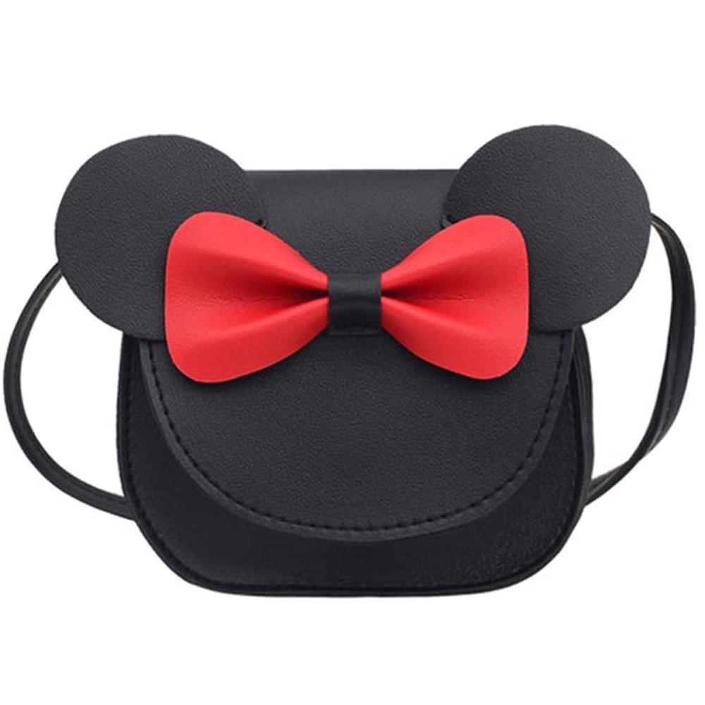 Little Mouse Ear Bow Crossbody Purse,PU Shoulder Handbag for Kids Girls