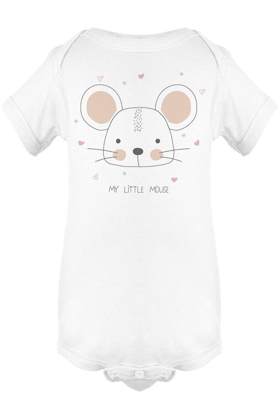 Little Mouse Lettering Cartoon Bodysuit Infant -Image by Shutterstock,  Newborn