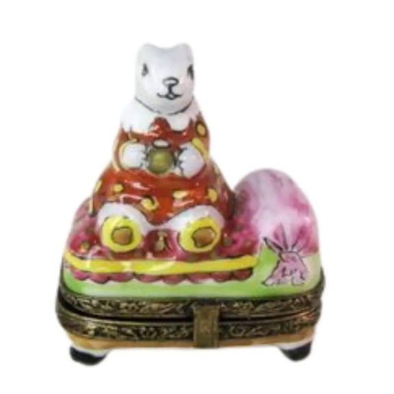 Charming Mouse Figurine for Collectors Limoges Box Porcelain Figurine