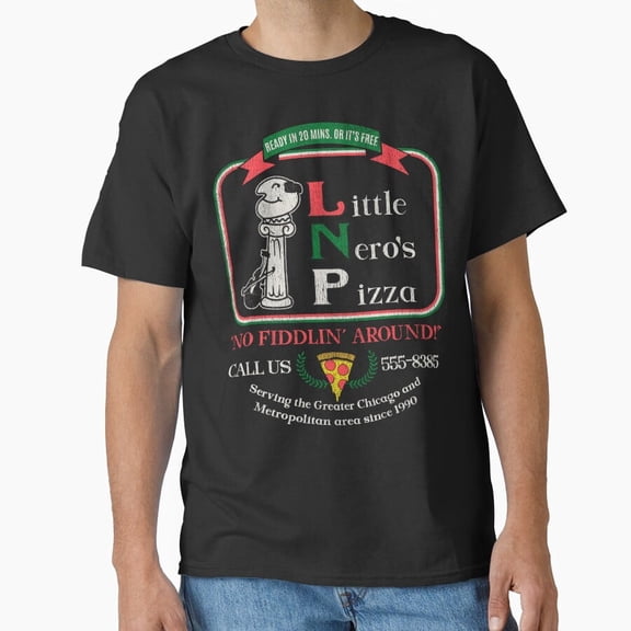 Little Neros Pizza Funny Home Alone Movie Parody Worn Out Retro Graphic Unisex Classic T-Shirt A234, From S to 5XL