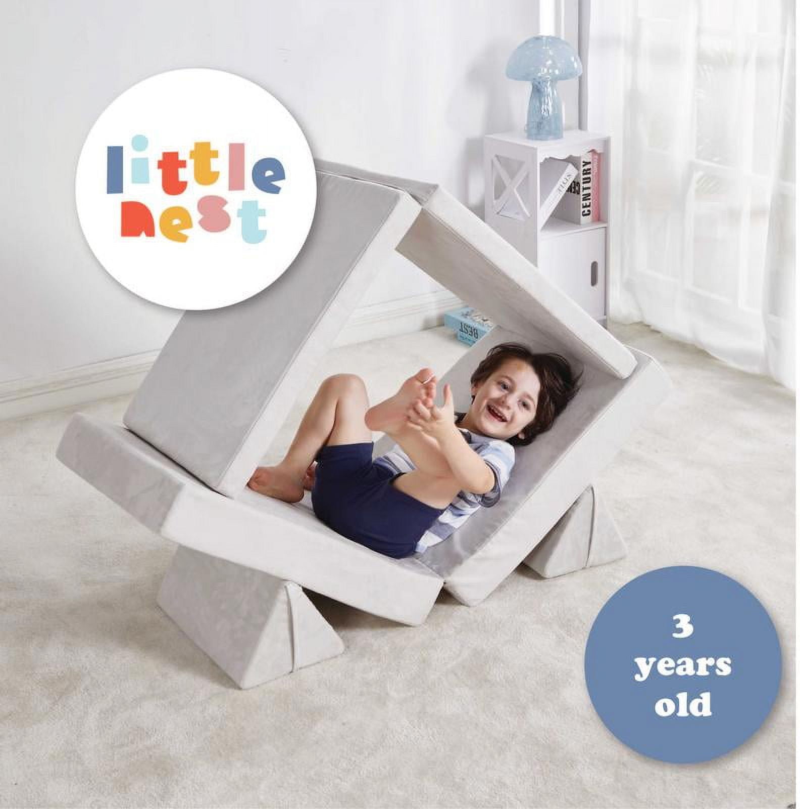 Little Nest Toddler Sofa, Adventure Explorer Kids Couch, Lunar Grey