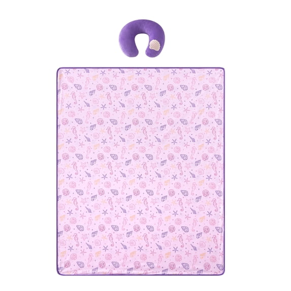 Little Nest Shell Toddler Neck Pillow and Blanket, 2-Piece Set, 40"x50"