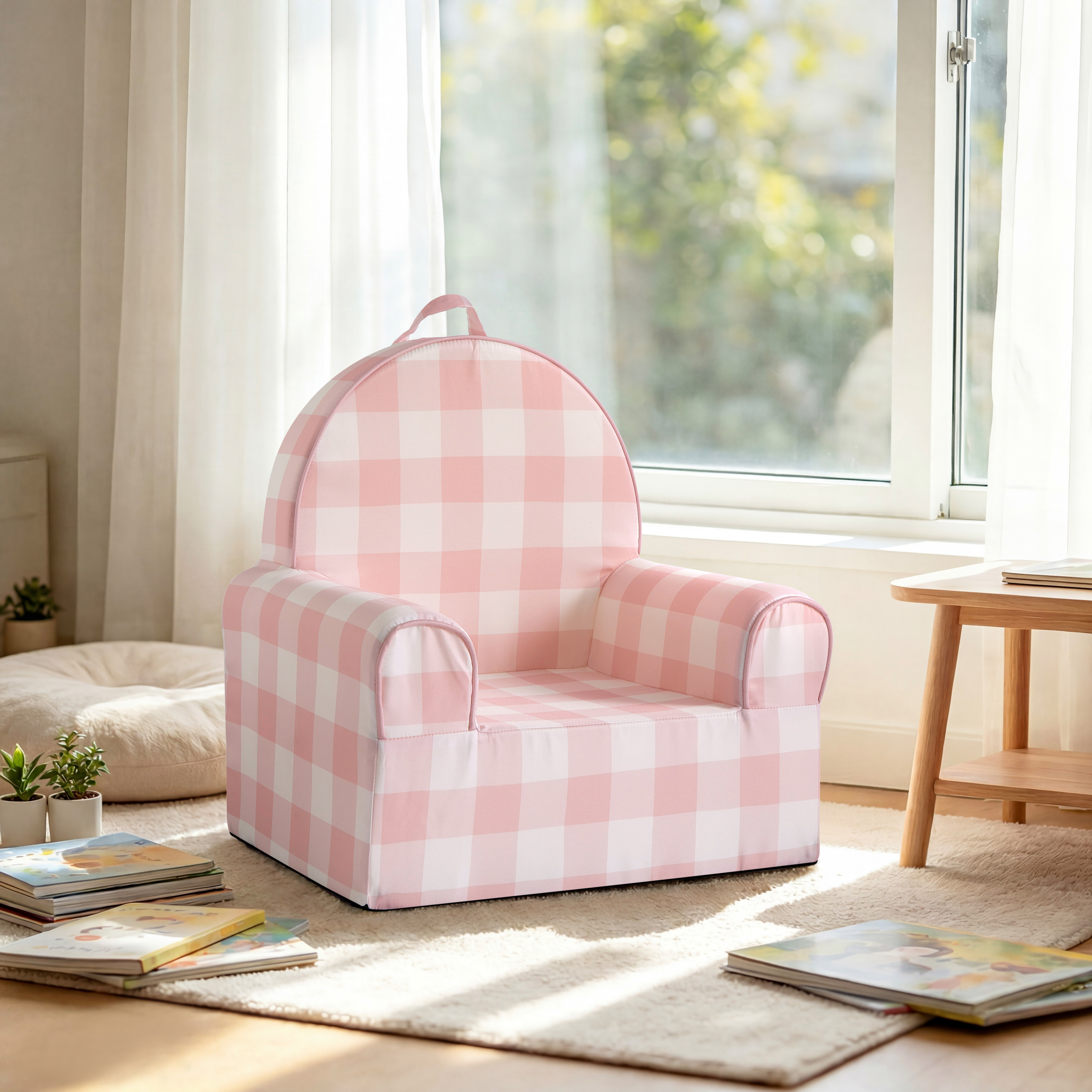 Little Next Toddler Pink Gingham Foam Chair: Pros, Caveats, and Pricing