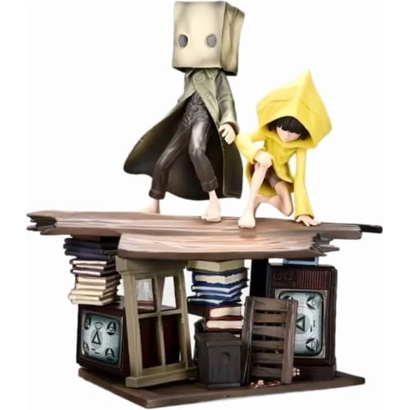 Little Nightmares Six Figure, Mono Figure, Standing Horror Adventure Scene Action Figures 21cm/8.3inch Anime Character Statue Model Desktop Ornament Gifts