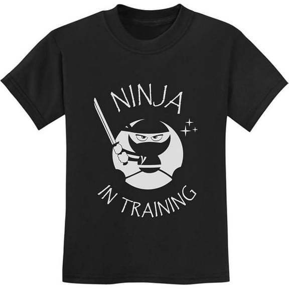 Tstars Kids' Little Ninja T-Shirt - Fun Karate-Themed Top - Youth Birthday Gift - Size S - Black