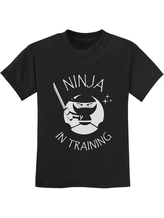 Kids' Little Ninja T-Shirt - Fun Karate-Themed Top - Youth Birthday Gift - Size S - Black