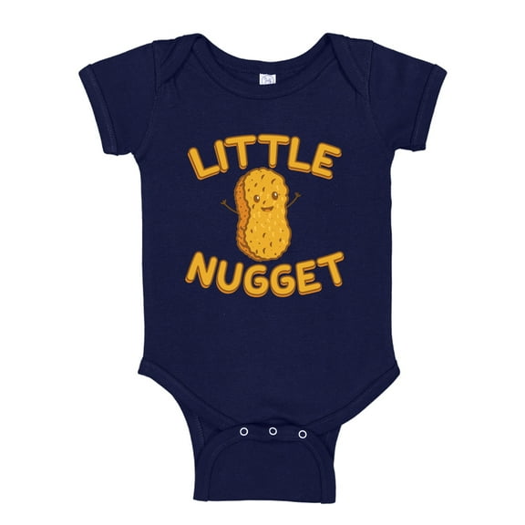 Little Nugget Baby Bodysuit One Piece NB Navy Blue