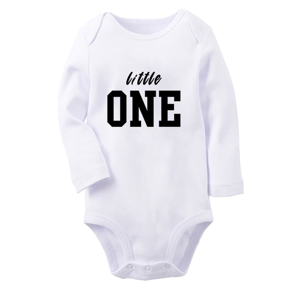 Little ONE Funny Rompers, Newborn Baby Unisex Bodysuits, Infant Jumpsuits, Toddler 0-12 Months Kids Long Sleeves Oufits (White, 6-12 Months)