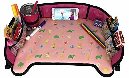 Little Oak Toddler Car Seat Tray Pink Sturdy Side Walls Easy To Clean Surface