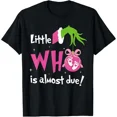thumbnail image 1 of Little One Who Is Almost Due Christmas Expecting Announcement Unisex T-Shirt, up to Size 5XL, 1 of 2