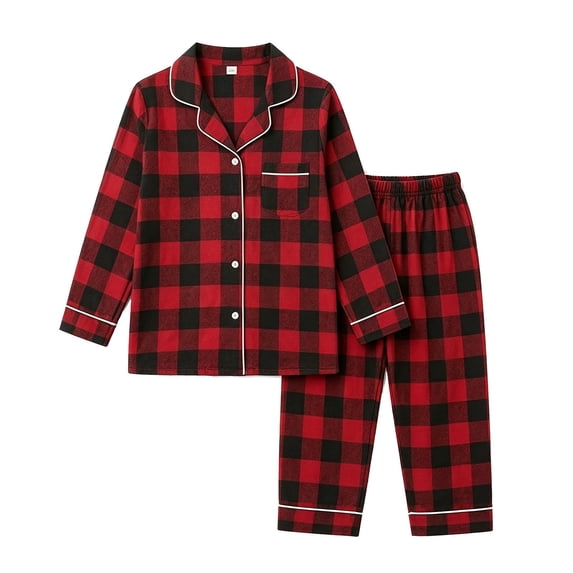 Little One YVNAURA Christmas Pajamas for Family Matching Set Red Black ...