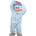 thumbnail image 1 of Little One's Fuzzy Blue Monster Costume Onesie, Soft Fleece Hooded Pajamas Bodysuit with Pocket Buddy for Halloween Party Dress Up, 1 of 7
