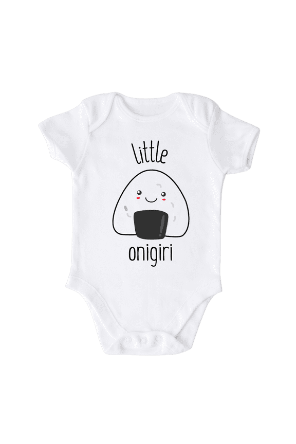 Little Onigiri Baby Bodysuit, Newborn Outfit, Baby Clothes, Gift for Children 3-6m White