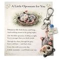 thumbnail image 1 of A Little Opossum For You Still Hanging Keychain & Sentiment Card Set Custom Birthstone Charm Opossum Keychain Possum Gift For Opossum Lovers Friends Family Mothers Day, 1 of 9