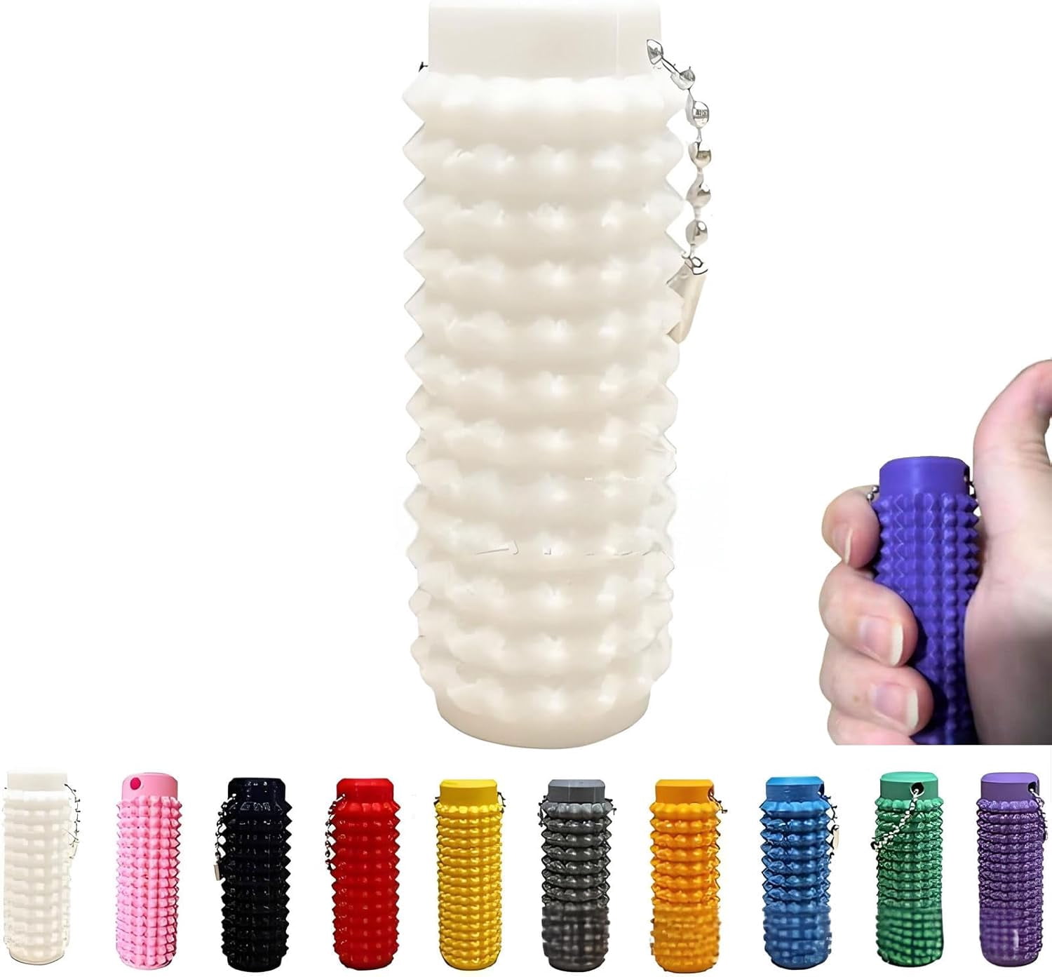 Jouet Fidget Portable Spiky Grippie - Porte-clés à Picots Pour Soulager Stress Et Anxiété - Impression 3D - Multi-couleurs - Cadeau Fantaisie - 2