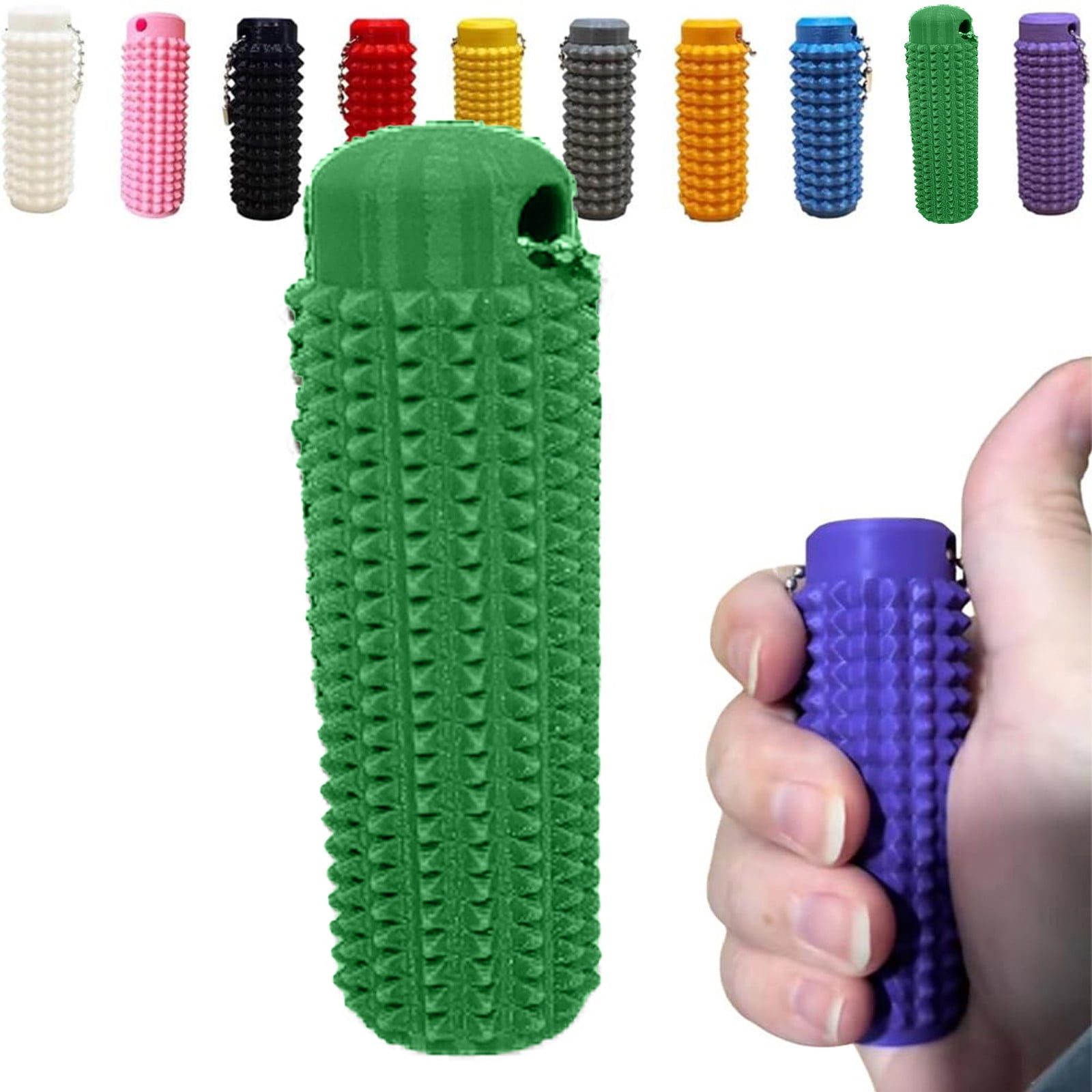 Spiky Grippie Stim Keychain Little Ouchies Pain Stim Fidget Keychain - 3D Printed Spiky Sensory Toy For Anxiety Relief (Rainbow) Sensory Stim Toy