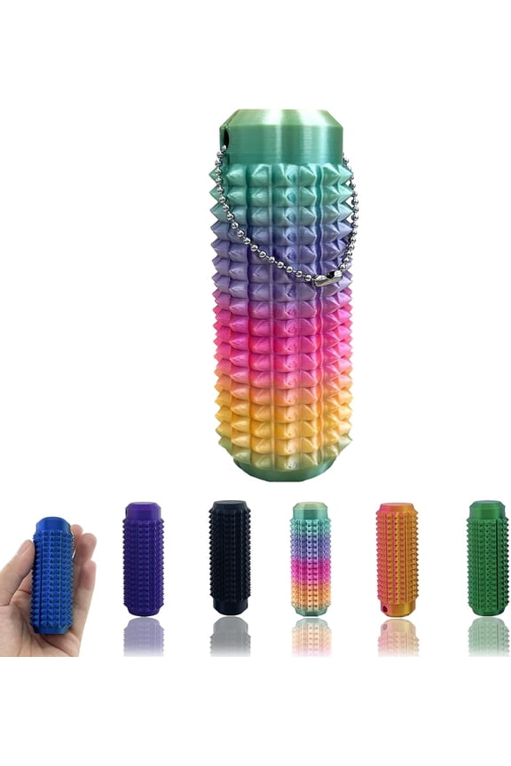 Little Ouchies Fidget, Portable Stim Tool, Pocket Mini Fidget Toy for Adults, Pain Stim Fidget, 3D Printed Venting Key Pendant, Spiky Grippie Stim Keychain for Anxiety Relief Positive, Novelty Gifts