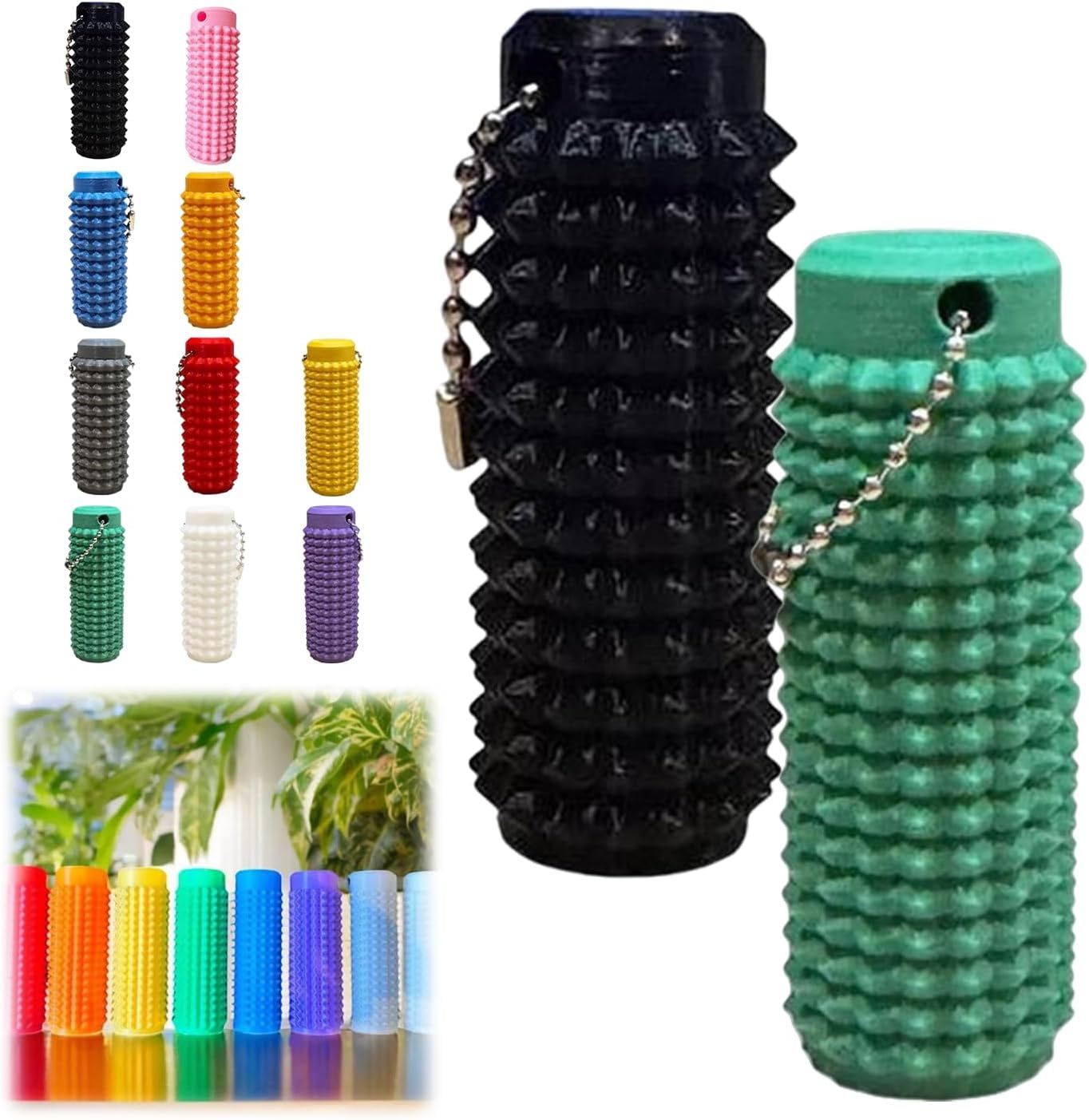 Little Ouchies Pain Stim Fidget Toy - Rotatable Spiky Keychain For Anxiety, ADHD, Autism (Rainbow)