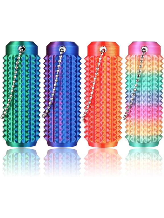 Little Ouchies Pain Fidget 4PCS – Pain Stim Tool Spiky Sensory Fidget Toys for Adults Anxiety Relief, 3D Printed Grippie Keychain for Focus & Skin Picking, Stress Relief Gift for Teens