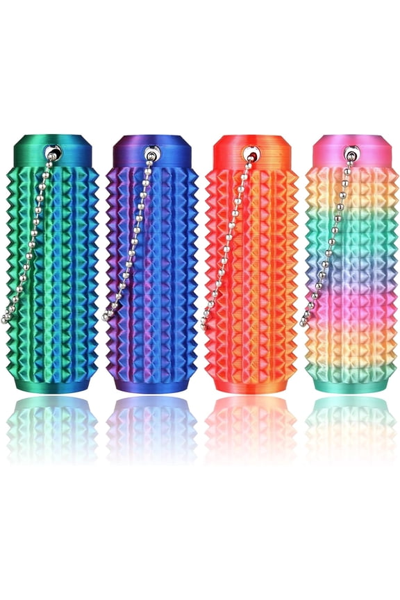 Little Ouchies Pain Fidget 4PCS – Pain Stim Tool Spiky Sensory Fidget Toys for Adults Anxiety Relief, 3D Printed Grippie Keychain for Focus & Skin Picking, Stress Relief Gift for Teens